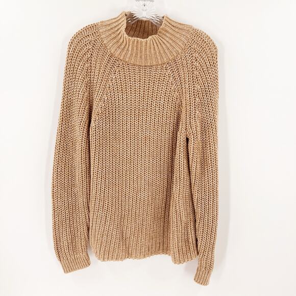 Gap Beige 100% Cotton Knit Oversized Sweater Women's Size Large - Picture 1 of 8